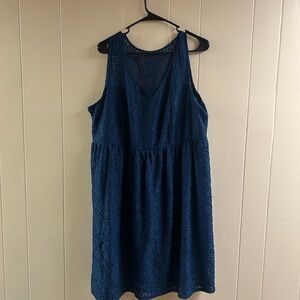 Elegant Blue Lace Dress